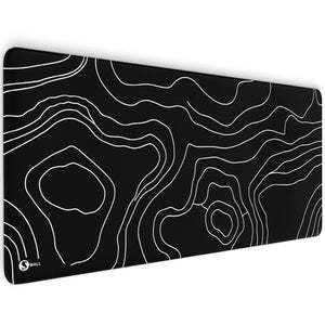 Gaming Mauspad XXL | Topografie - schwarz | PREMIUM-DICKE 4 MM Sunnywall