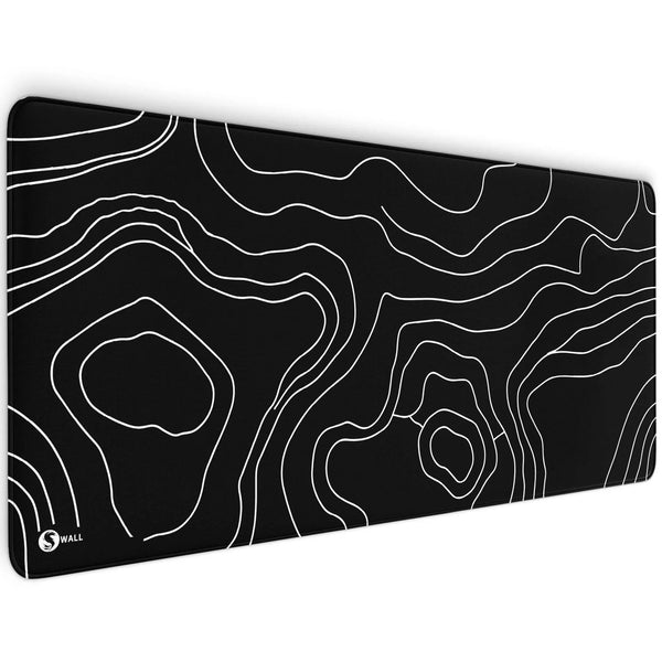 Gaming Mauspad XXL | Topografie - schwarz | PREMIUM-DICKE 4 MM Sunnywall