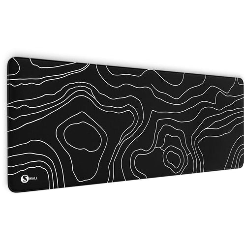 Gaming Mauspad XXL | Topografie - schwarz | PREMIUM-DICKE 4 MM Sunnywall