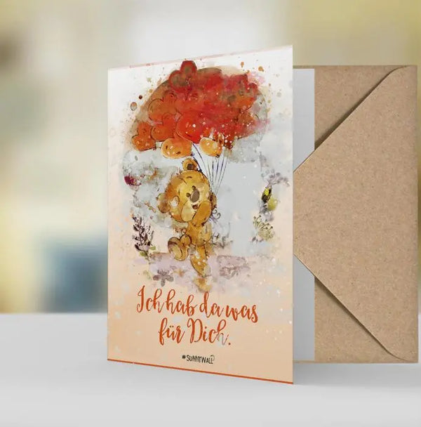 Geschenkkarte Grußkarte - Bär Liebe Ich hab da was für Dich Sunnywall