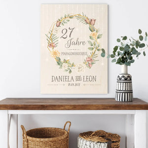 Holzbild zur Hochzeit oder zum Hochzeitstag – Individuell personalisierbar! Sunnywall