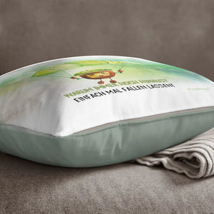 Kastanie Herbst Warum immer hoch hinaus? Einfach mal fallen lassen! Kissen pillow Sunnywall