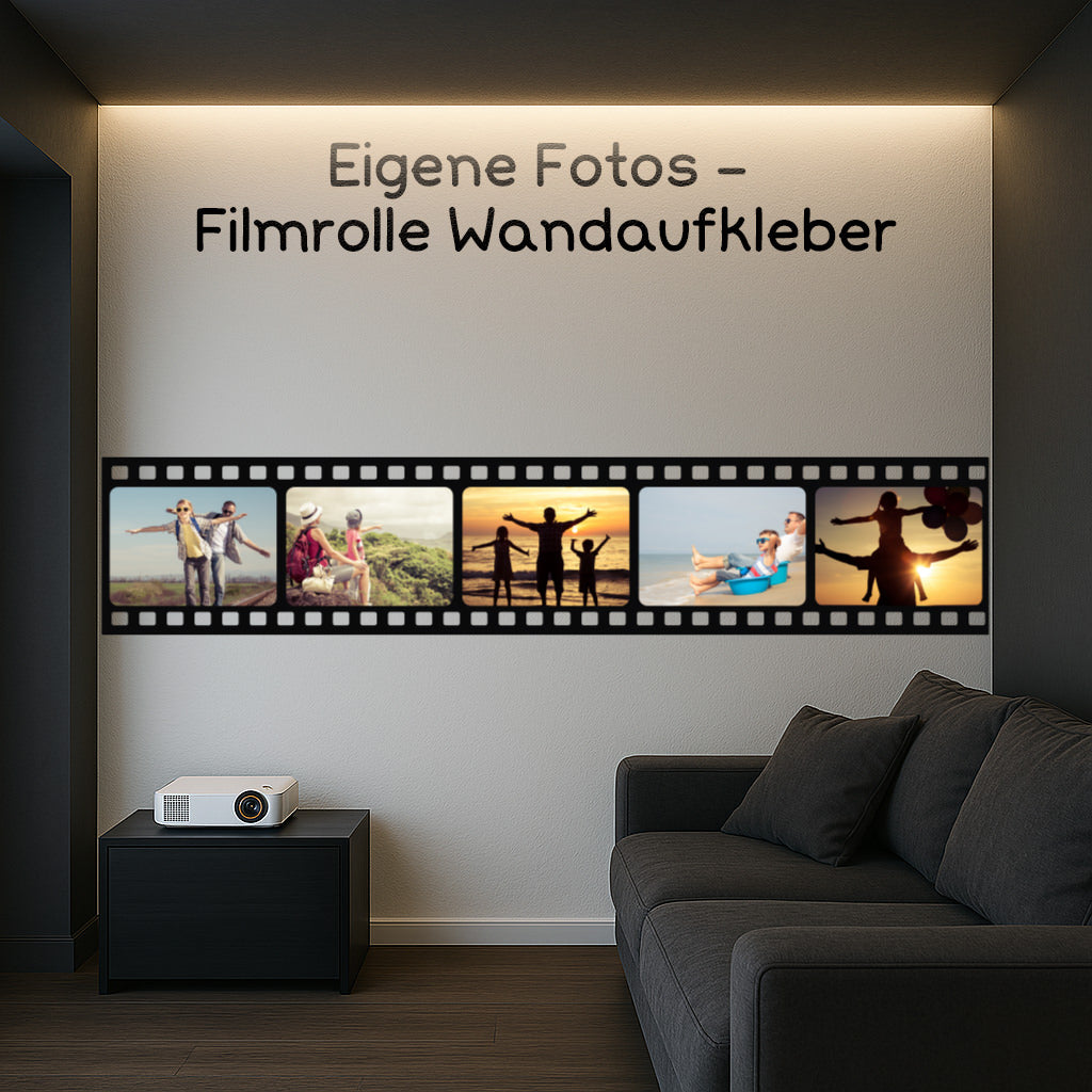 Wandtattoo – Personalisierbare Filmrolle mit Fotos | Einzigartige Wanddekoration im Kino-Look - Sunnywall - Individualität trifft Design
