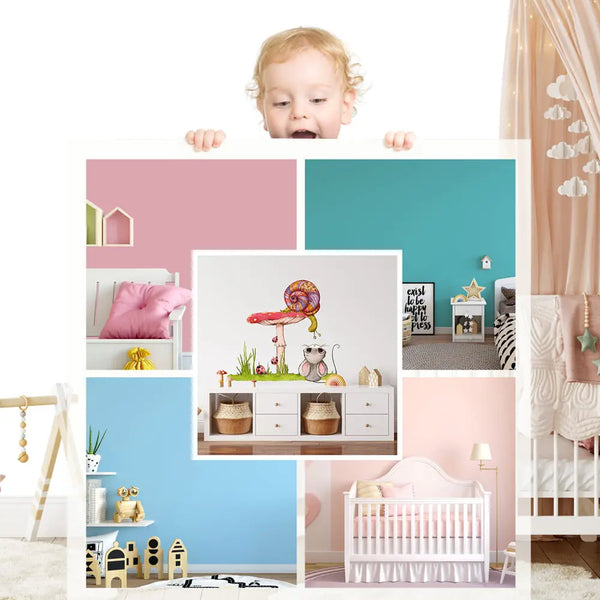 Kleine Maus und Schnecke - Wandtattoo Kinderzimmer Wandaufkleber Babyzimmer Sunnywall