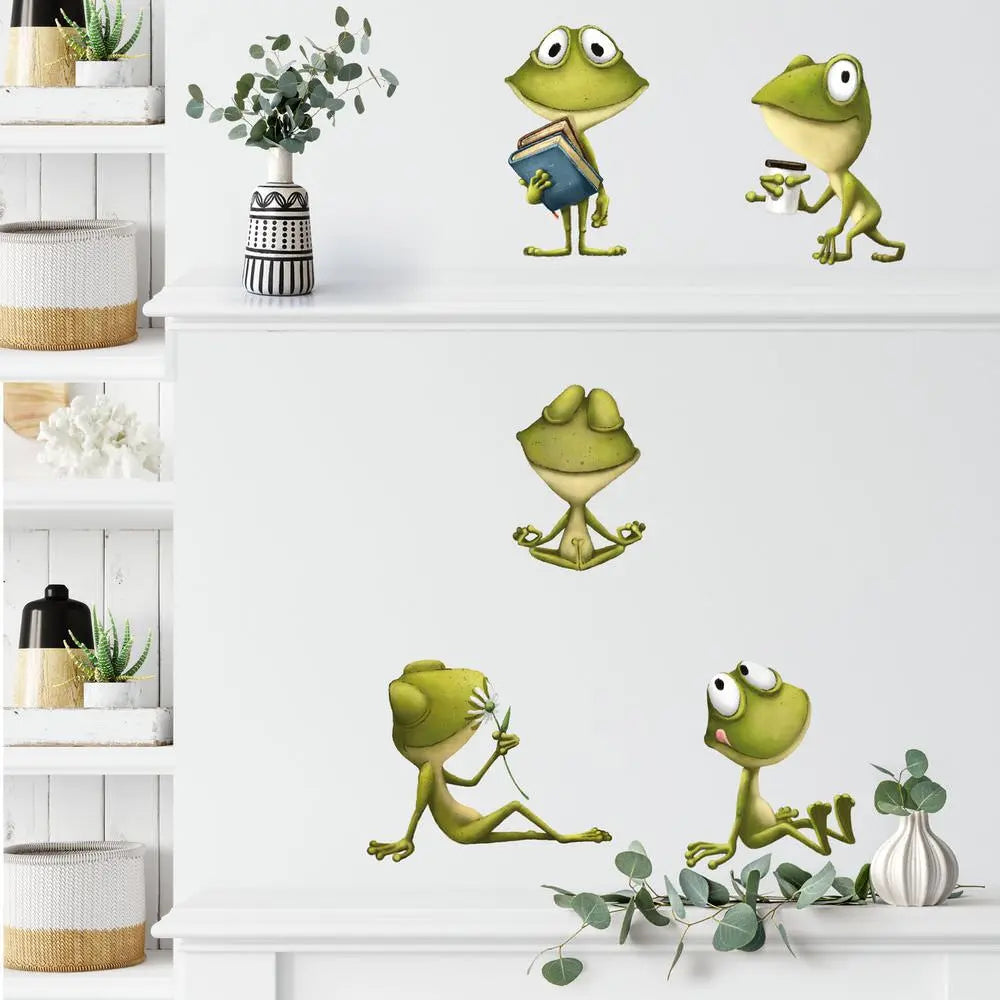 Lustige Frösche - Wandtattoo Kinderzimmer Baby Wandaufkleber Sunnywall