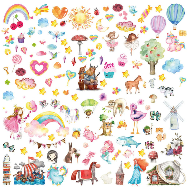 Mädchen MIX Toysland Wandtattoo XXL Set | Kinderzimmer Aufkleber bunt Wanddeko Sunnywall