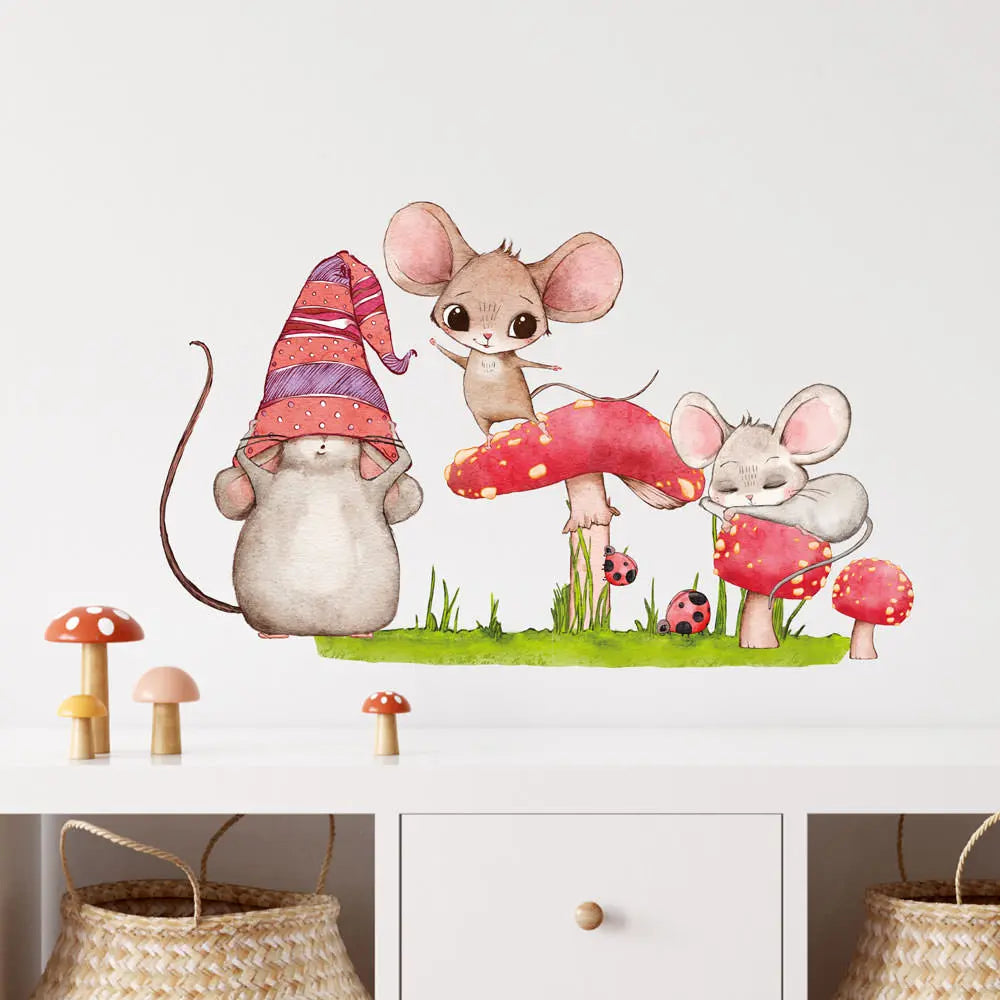 Maus Hut Spiel - Wandtattoo Kinderzimmer Wandaufkleber Babyzimmer Sunnywall