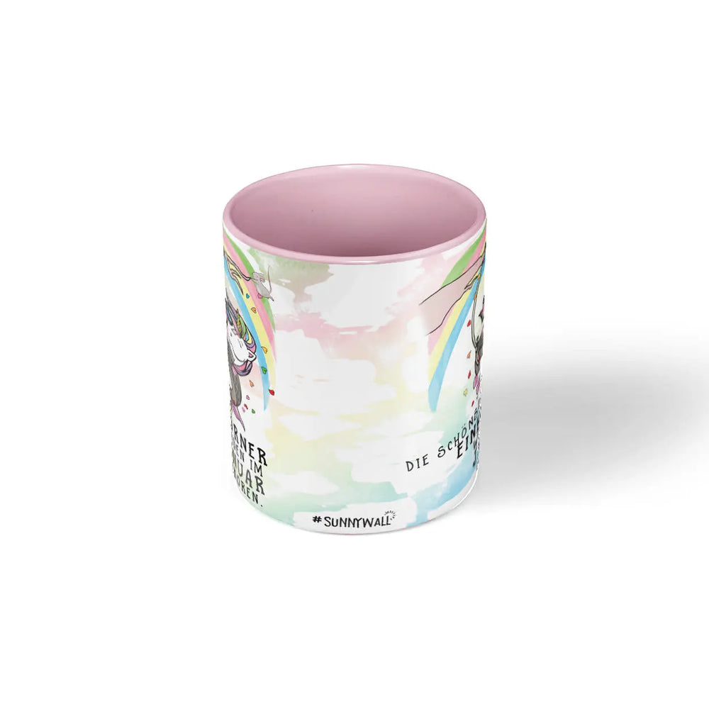 Monatstasse | Geburtstag Januar bis Dezember | Die schönsten Einhörner rosa Sunnywall