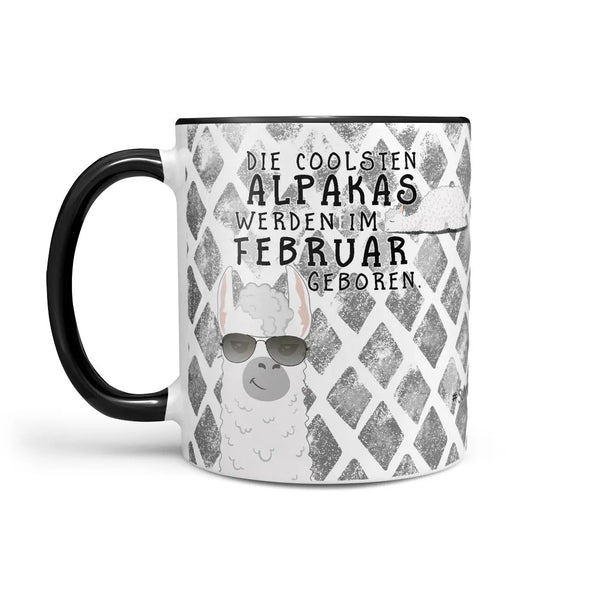 Monatstasse | Kaffeetasse Tasse Geburtstag Januar bis Dezember | Die coolsten Alpakas inkl. Geschenkkarte Sunnywall