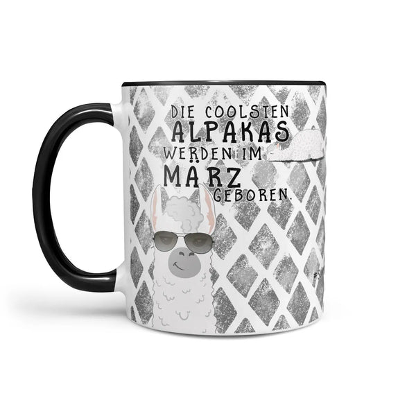Monatstasse | Kaffeetasse Tasse Geburtstag Januar bis Dezember | Die coolsten Alpakas inkl. Geschenkkarte Sunnywall