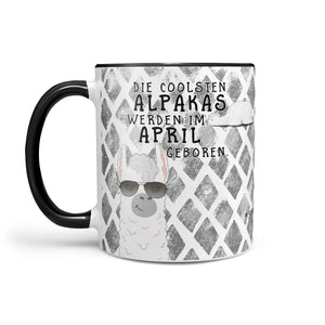 Monatstasse | Kaffeetasse Tasse Geburtstag Januar bis Dezember | Die coolsten Alpakas inkl. Geschenkkarte Sunnywall