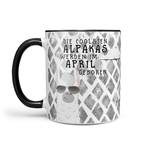 Monatstasse | Kaffeetasse Tasse Geburtstag Januar bis Dezember | Die coolsten Alpakas inkl. Geschenkkarte Sunnywall
