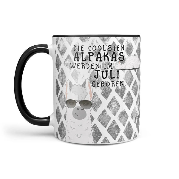 Monatstasse | Kaffeetasse Tasse Geburtstag Januar bis Dezember | Die coolsten Alpakas inkl. Geschenkkarte Sunnywall