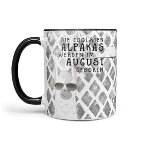 Monatstasse | Kaffeetasse Tasse Geburtstag Januar bis Dezember | Die coolsten Alpakas inkl. Geschenkkarte Sunnywall