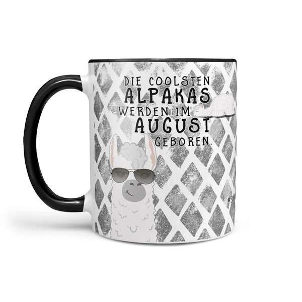 Monatstasse | Kaffeetasse Tasse Geburtstag Januar bis Dezember | Die coolsten Alpakas inkl. Geschenkkarte Sunnywall