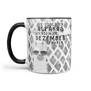 Monatstasse | Kaffeetasse Tasse Geburtstag Januar bis Dezember | Die coolsten Alpakas inkl. Geschenkkarte Sunnywall