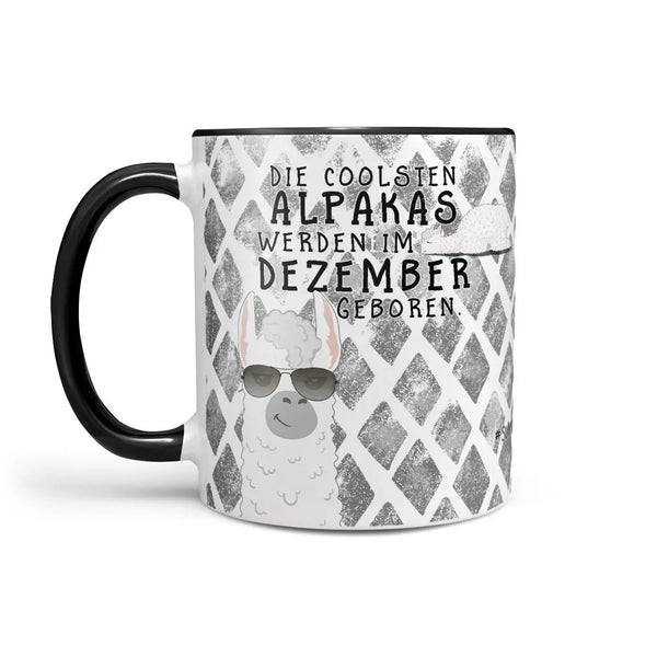 Monatstasse | Kaffeetasse Tasse Geburtstag Januar bis Dezember | Die coolsten Alpakas inkl. Geschenkkarte Sunnywall