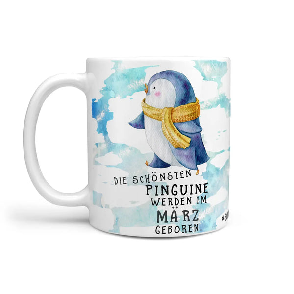 Monatstasse | Kaffeetasse Tasse Geburtstag Januar bis Dezember | Die schönsten Pinguine inkl. Geschenkkarte Sunnywall