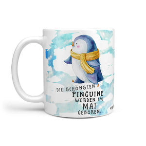 Monatstasse | Kaffeetasse Tasse Geburtstag Januar bis Dezember | Die schönsten Pinguine inkl. Geschenkkarte Sunnywall