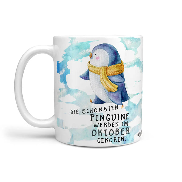 Monatstasse | Kaffeetasse Tasse Geburtstag Januar bis Dezember | Die schönsten Pinguine inkl. Geschenkkarte Sunnywall