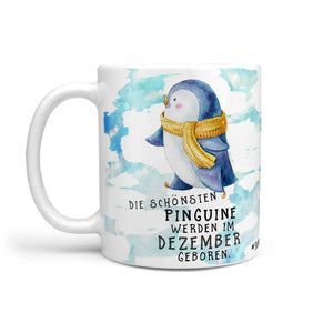 Monatstasse | Kaffeetasse Tasse Geburtstag Januar bis Dezember | Die schönsten Pinguine inkl. Geschenkkarte Sunnywall