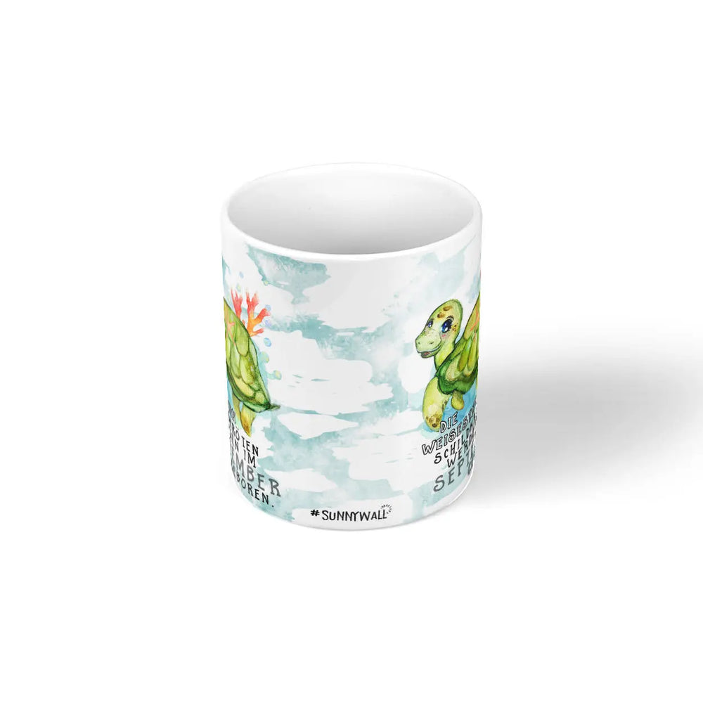 Monatstasse | Kaffeetasse Tasse Geburtstag Januar bis Dezember | Die weiseste Schildkröte Geburtstagstasse inkl. Geschenkkarte Sunnywall