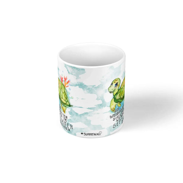Monatstasse | Kaffeetasse Tasse Geburtstag Januar bis Dezember | Die weiseste Schildkröte Geburtstagstasse inkl. Geschenkkarte Sunnywall