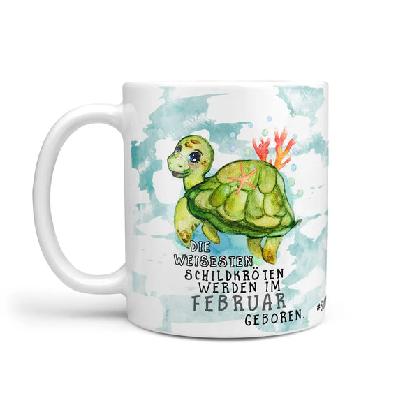 Monatstasse | Kaffeetasse Tasse Geburtstag Januar bis Dezember | Die weiseste Schildkröte Geburtstagstasse inkl. Geschenkkarte Sunnywall
