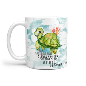 Monatstasse | Kaffeetasse Tasse Geburtstag Januar bis Dezember | Die weiseste Schildkröte Geburtstagstasse inkl. Geschenkkarte Sunnywall