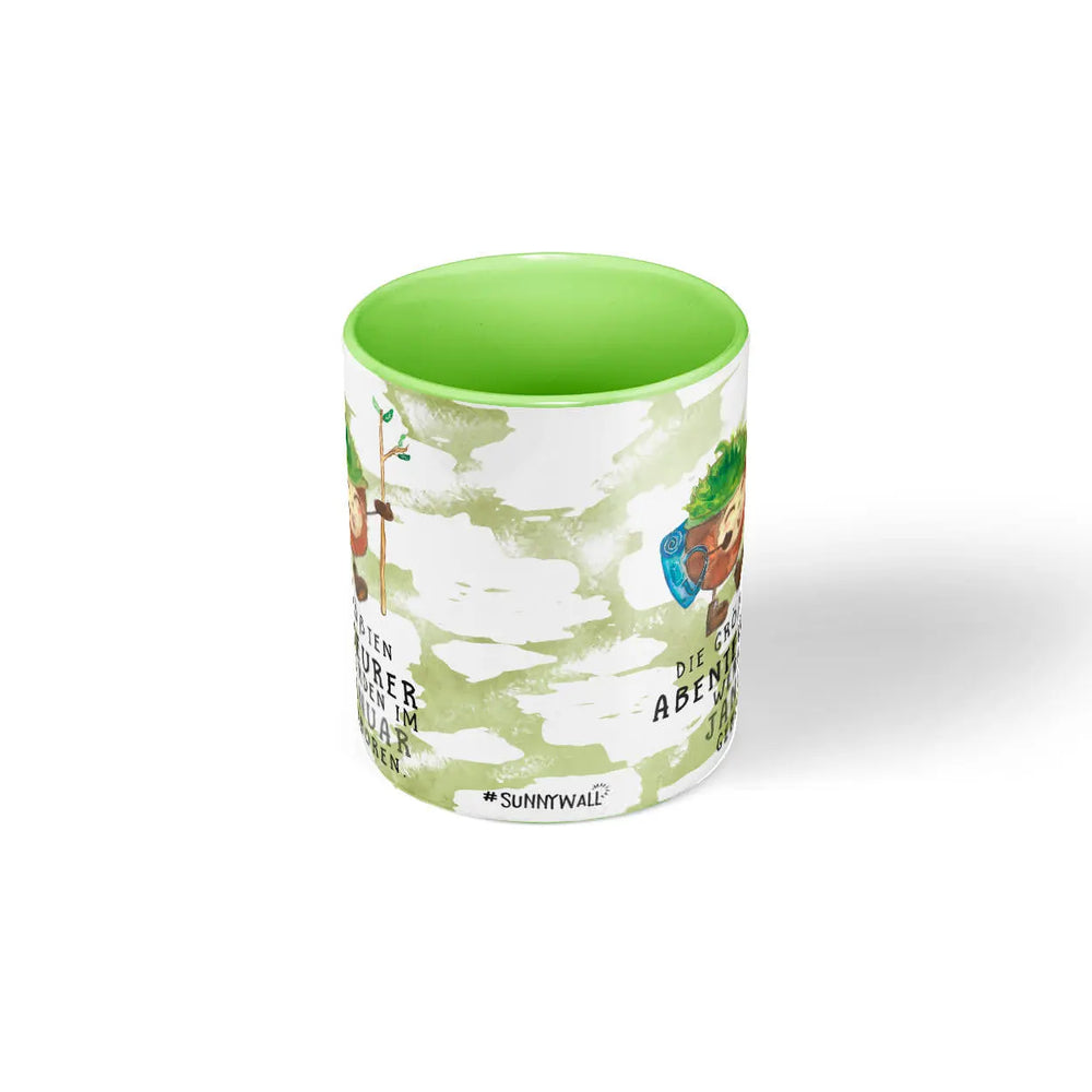 Monatstasse | Kaffeetasse Tasse Geburtstag Januar bis Dezember | Kastanie Abenteurer Geburtstagstasse inkl. Geschenkkarte Sunnywall