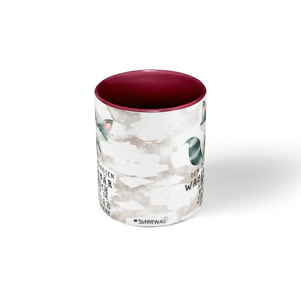 Monatstasse | Kaffeetasse Tasse Geburtstag Januar bis Dezember | Waschbär Bauch Geburtstagstasse inkl. Geschenkkarte Sunnywall