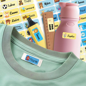 Namensaufkleber Aufkleber mit Namen Schule Kindergarten – 48x16 mm - 60 Stück Sunnywall