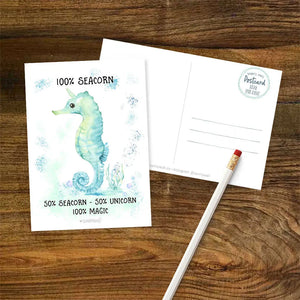 Postkarte Seacorn - 50 % Seacorn - 50 % Unicorn - 100 % Magic Sunnywall