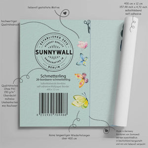 Schmetterlinge Bordüre Wandbordüre Sunnywall