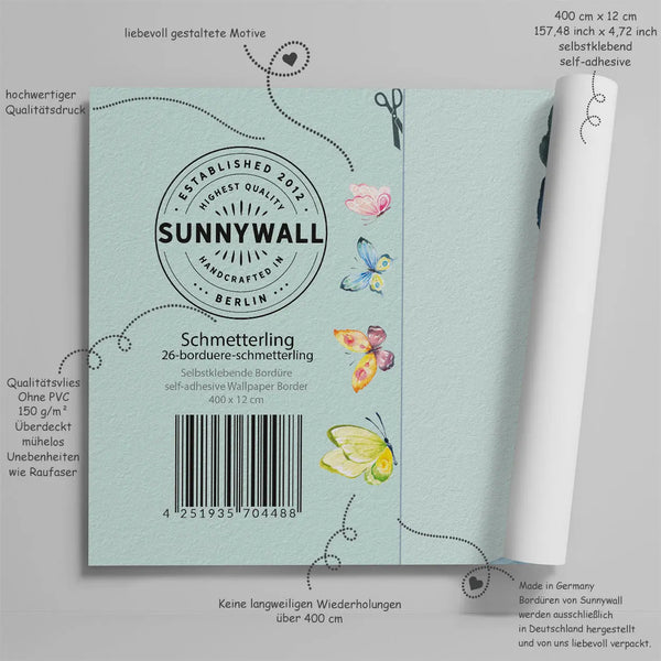 Schmetterlinge Bordüre Wandbordüre Sunnywall