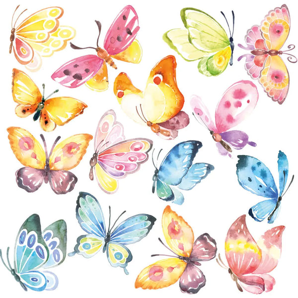 Schmetterlinge Wandtattoo XXL Set | Kinderzimmer Aufkleber bunt Wanddeko Sunnywall