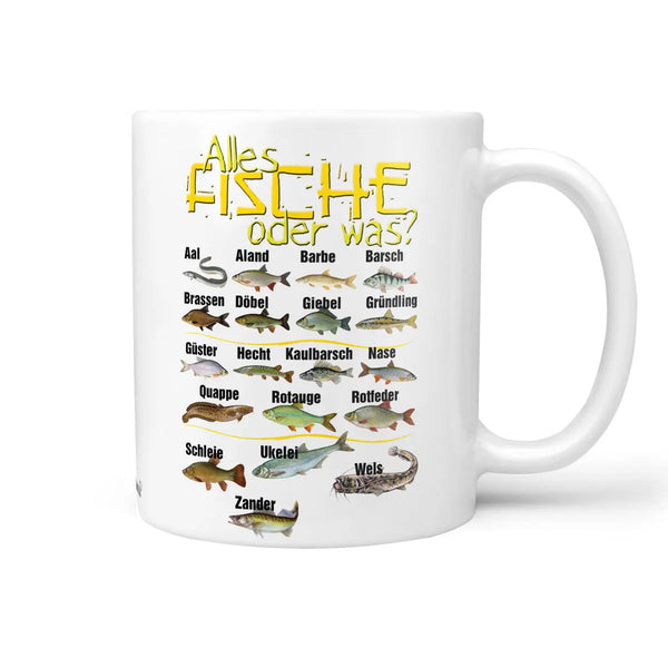 Spruch Tasse | Angler Tasse Kaffeetasse - Alles Fische oder was? Welcher Fisch ist das? Sunnywall