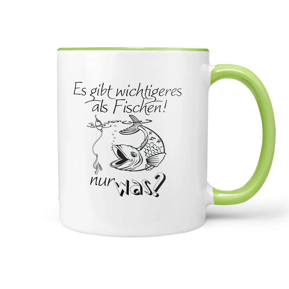 Spruch Tasse | Kaffeetasse Tasse Angler Es gibt wichtigeres als Fischen! nur was? Sunnywall