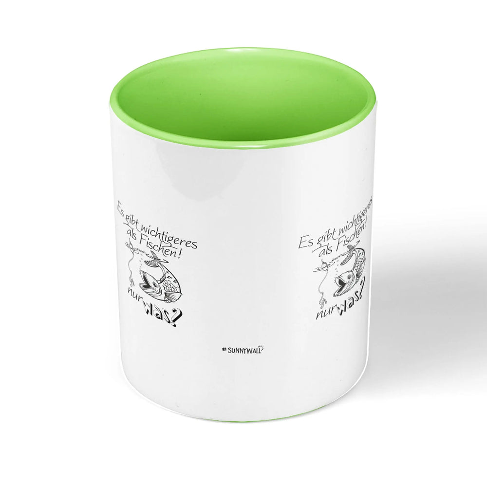 Spruch Tasse | Kaffeetasse Tasse Angler Es gibt wichtigeres als Fischen! nur was? Sunnywall