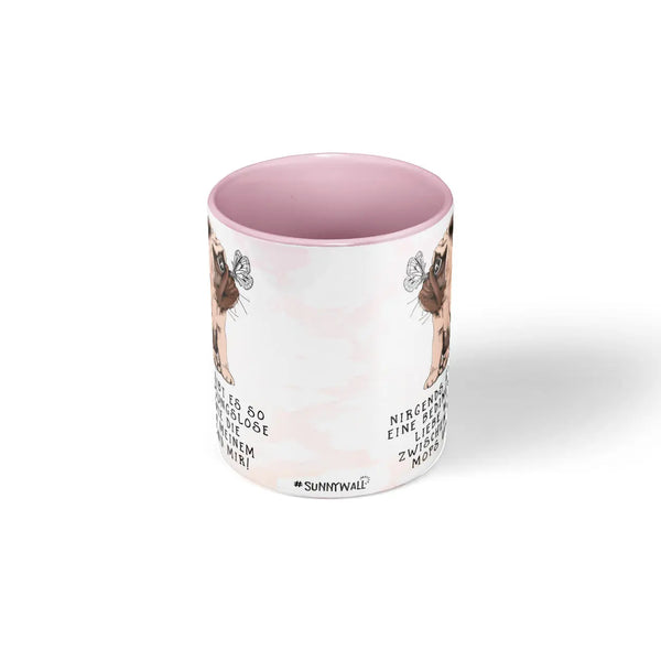 Tasse Spruch | Kaffeetasse Geschenktasse Mops und mir Schmetterling Bedingungslose Liebe Sunnywall