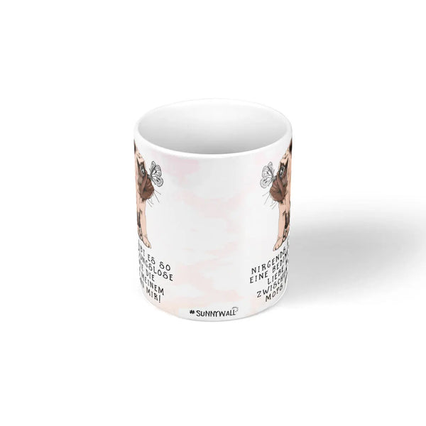 Tasse Spruch | Kaffeetasse Geschenktasse Mops und mir Schmetterling Bedingungslose Liebe Sunnywall