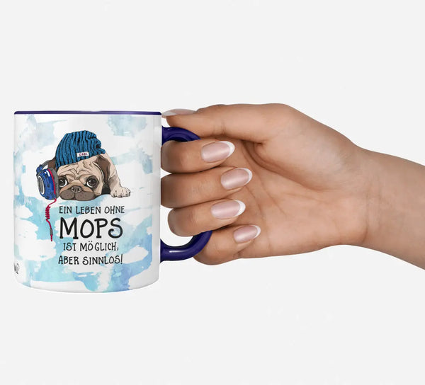 Tasse Spruch | Kaffeetasse Mops - Ein leben OHNE Mops Sunnywall