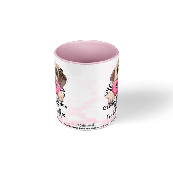 Tasse Spruch | Kaffeetasse Mops Hund - Etwas süßes zum Tee & Kaffee ist nicht nötig Sunnywall