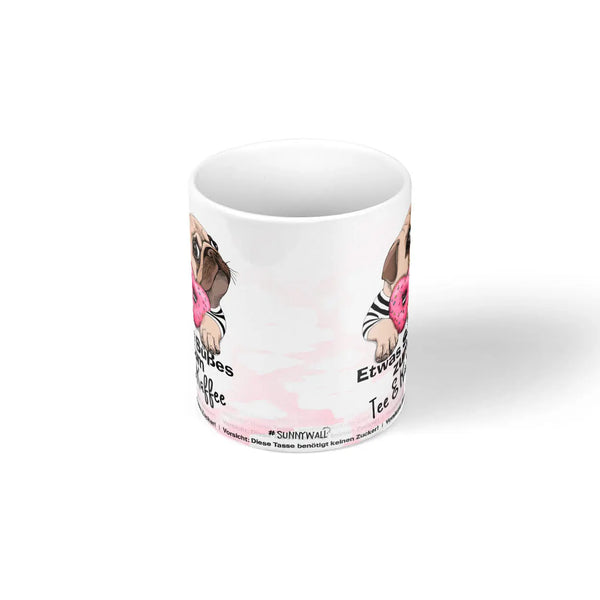 Tasse Spruch | Kaffeetasse Mops Hund - Etwas süßes zum Tee & Kaffee ist nicht nötig Sunnywall