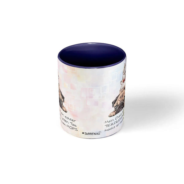 Tasse Spruch | Kaffeetasse Mops Hund - Mein Chef ist ein echter TIERFREUND Sunnywall