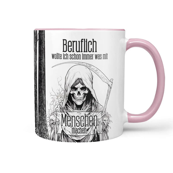 Tasse Spruch | Kaffeetasse | Beruflich wollte ich schon immer was mit Menschen machen | Statement Sunnywall