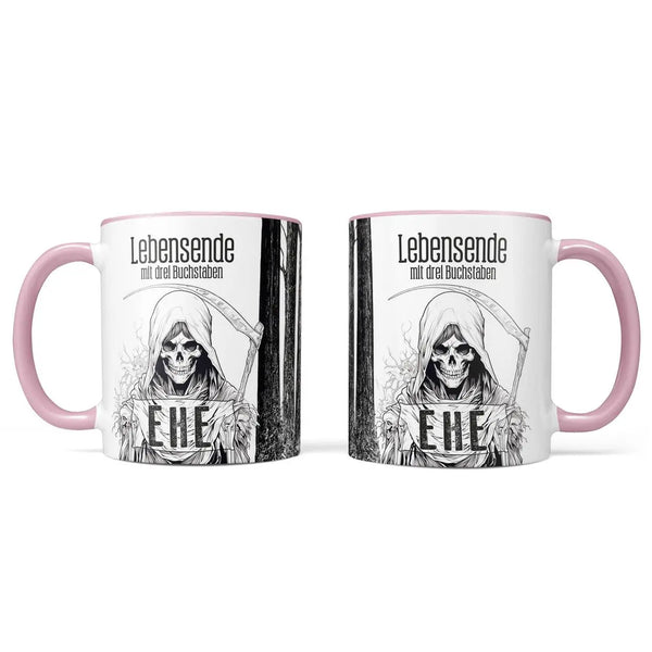 Tasse Spruch | Kaffeetasse | Lebensende mit drei Buchstaben - EHE - | Statement Sunnywall