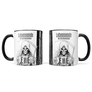 Tasse Spruch | Kaffeetasse | Lebensende mit drei Buchstaben - EHE - | Statement Sunnywall
