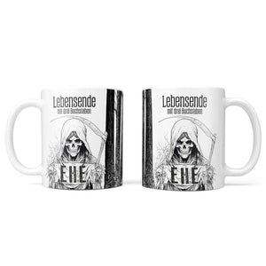 Tasse Spruch | Kaffeetasse | Lebensende mit drei Buchstaben - EHE - | Statement Sunnywall