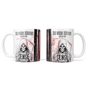 Tasse Spruch | Kaffeetasse | So viele Idioten und nur eine Sense | Statement Sunnywall